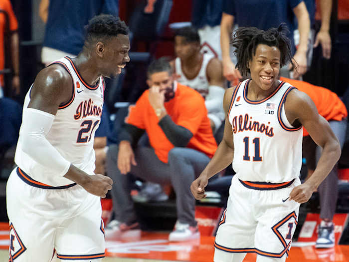 Illinois's Kofi Cockburn and Ayo Dosunmu
